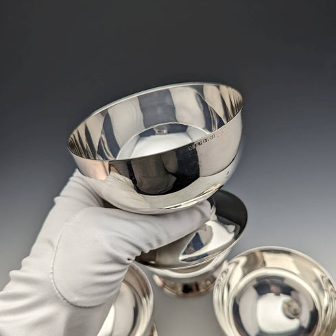 英国ヴィンテージ シルバープレート製 アイスクリームボウル 4個セット