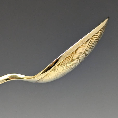 1955年 英国ヴィンテージ 純銀製ティースプーン6本セット エナメル装飾 ケース入り