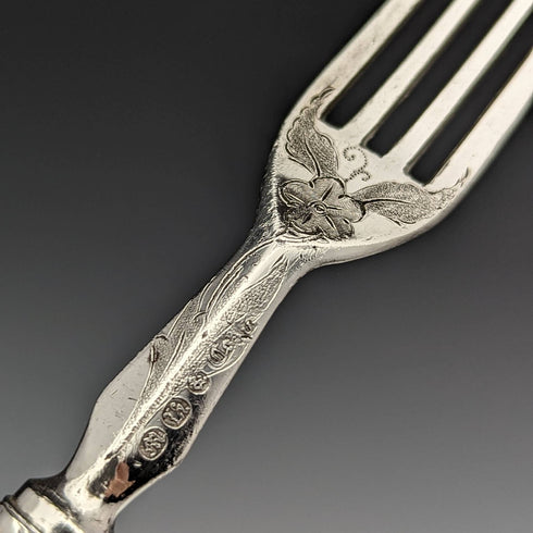 英国アンティーク ソリッドシルバーハンドル カトラリー6ペアセット MARTIN HALL