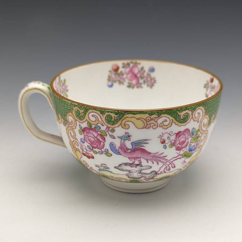 20世紀前半 英国ミントン ティーカップトリオ コカトリス グリーン 訳あり