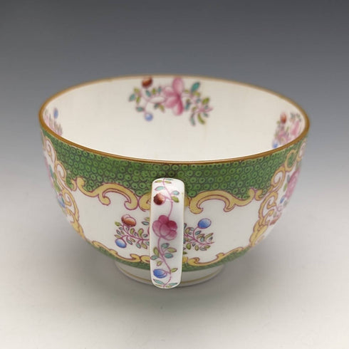 20世紀前半 英国ミントン ティーカップトリオ コカトリス グリーン 訳あり