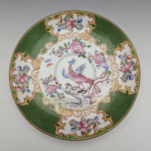 20世紀前半 英国ミントン ティーカップトリオ コカトリス グリーン 訳あり