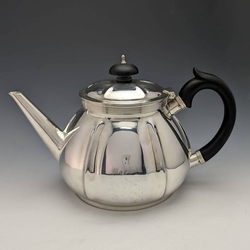 1906年 英国アンティーク 純銀(925シルバー) ティーポット3点セット 計783g Edward Barnard