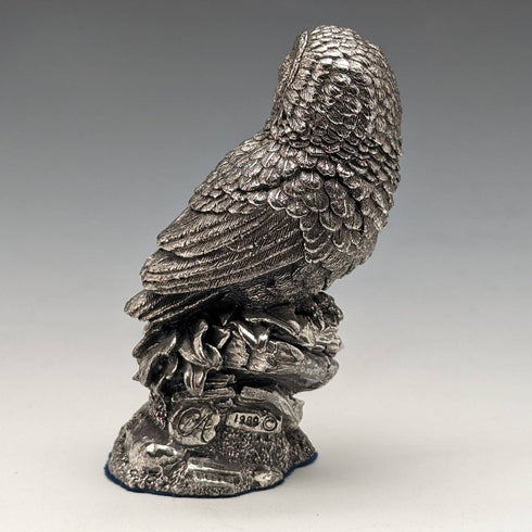 英国 カントリーアーティスト社 純銀張り彫刻 フクロウ フィギュリン 78g