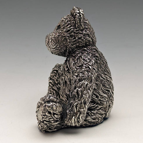 英国 カントリーアーティスト社 純銀張り彫刻 テディベア フィギュリン 117g