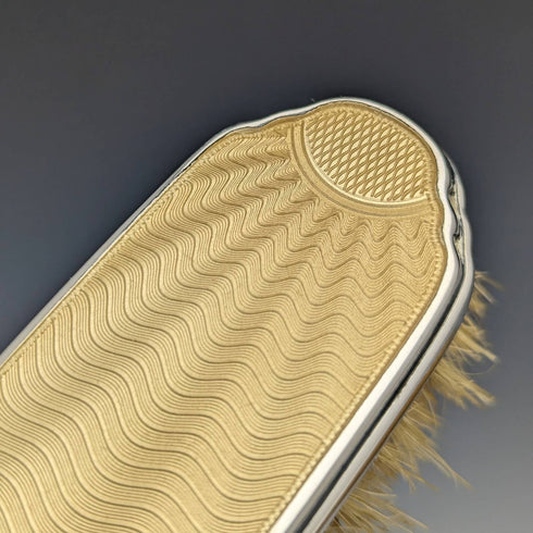 1939年 英国ヴィンテージ 純銀製ハンドル ブラシ3点セット エナメル装飾