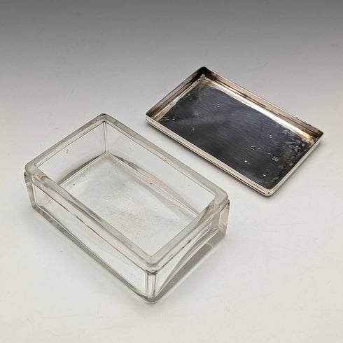 1863年 英国アンティーク 純銀蓋 ガラス容器 3個セット Pittway Brothers