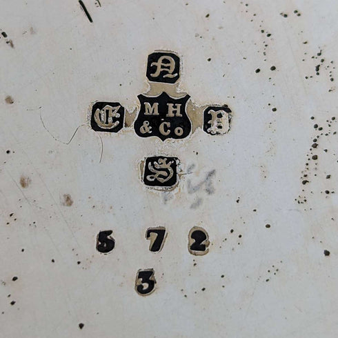 大約 1915 年英國古董銀盤水壺和燃燒器支架套裝 Martin and Hall