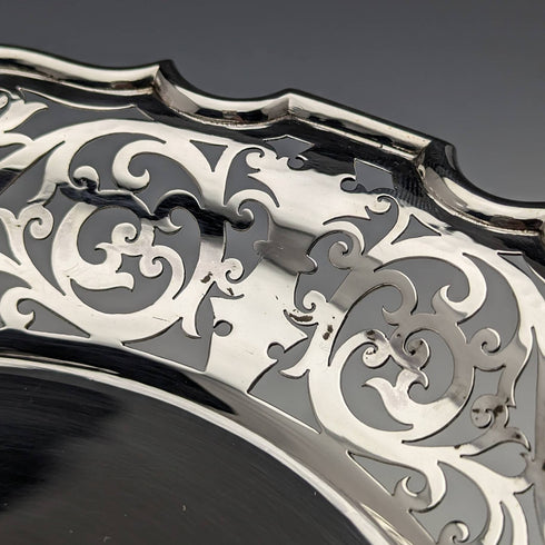 1908年 英国アンティーク 純銀製コンポート 527g Walker and Hall