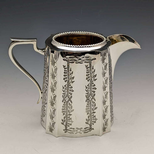 1882 English Antique Silver Plated Teapot Set of 3 John Gallimore