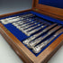 1856 British antique sterling silver cutlery 6 pair set boxed Harrison Brothers