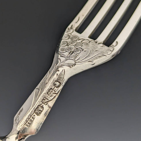 1856年 英国アンティーク 純銀製カトラリー6ペアセット 箱入り Harrison Brothers