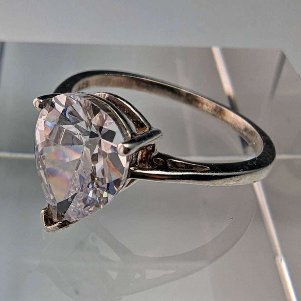 Vintage Jewellery 水滴氧化鋯純銀戒指