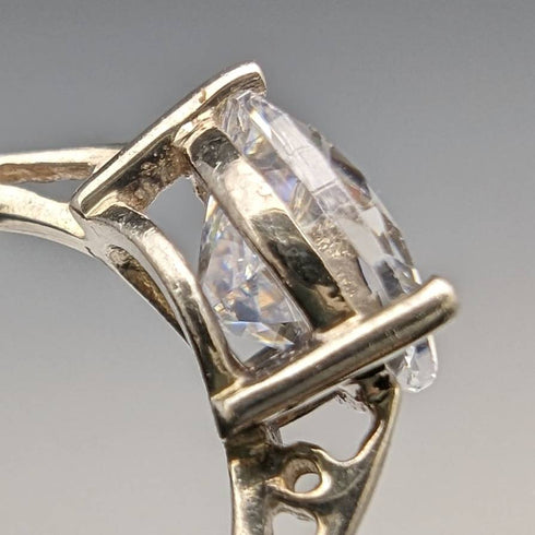 Vintage Jewellery 水滴氧化鋯純銀戒指