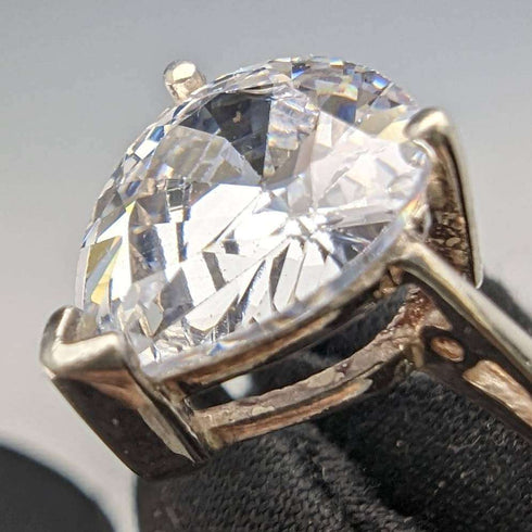 Vintage Jewellery 水滴氧化鋯純銀戒指