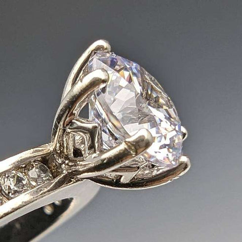 Vintage Jewelry Zirconia Sterling Silver Ring