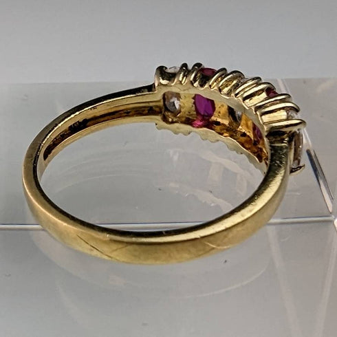 Vintage Jewelry Two-tone Stone Gold-tone Sterling Silver Ring (Size 12)