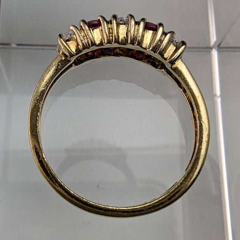 Vintage Jewelry Two-tone Stone Gold-tone Sterling Silver Ring (Size 12)