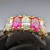 Vintage Jewelry Two-tone Stone Gold-tone Sterling Silver Ring (Size 12)