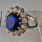 vintage jewelry blue stone sterling silver ring