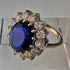 vintage jewelry blue stone sterling silver ring