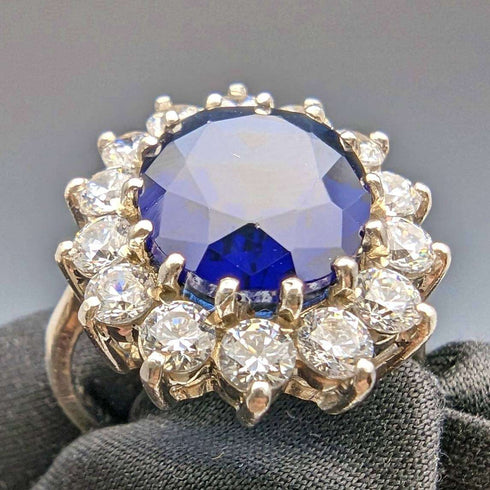 vintage jewelry blue stone sterling silver ring