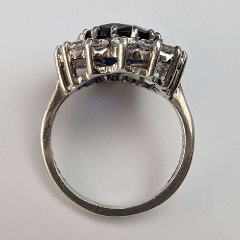 vintage jewelry blue stone sterling silver ring