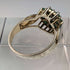 British Vintage Jewelry Emerald & Diamond Sterling Silver Ring