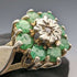 British Vintage Jewelry Emerald & Diamond Sterling Silver Ring