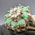 British Vintage Jewelry Emerald & Diamond Sterling Silver Ring