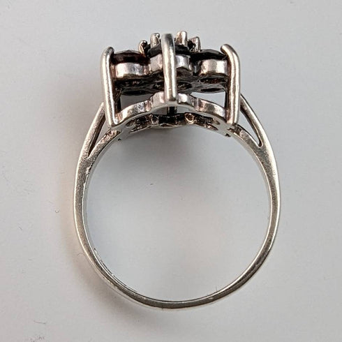 英国ヴィンテージ ジュエリー ガーネット スターリングシルバーリング