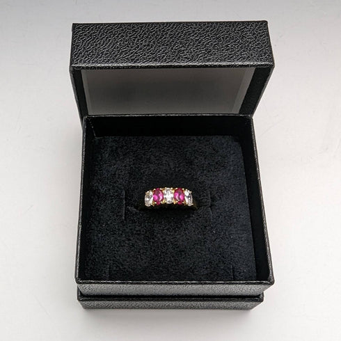 Vintage Jewelry Two-tone Stone Gold-tone Sterling Silver Ring (Size 12)