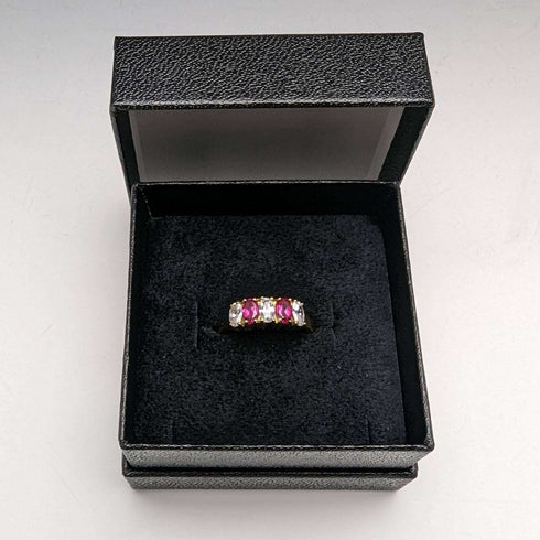 Vintage Jewelry Two-tone Stone Gold-tone Sterling Silver Ring (Size 12)