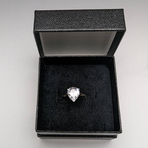 Vintage Jewellery 水滴氧化鋯純銀戒指