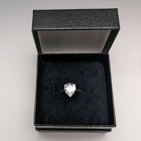 Vintage Jewellery 水滴氧化鋯純銀戒指