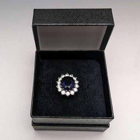 vintage jewelry blue stone sterling silver ring