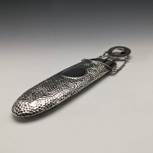 1902年 英国アンティーク 純銀製 シャトレーン メガネケース