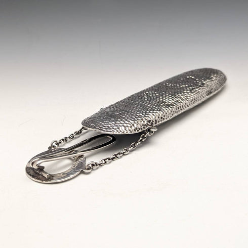 1902年 英国アンティーク 純銀製 シャトレーン メガネケース