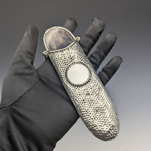 1902年 英国アンティーク 純銀製 シャトレーン メガネケース