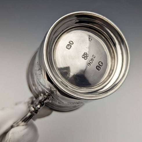 1862 British Antique Sterling Silver Double Handle Mug Cup 169g Barnard