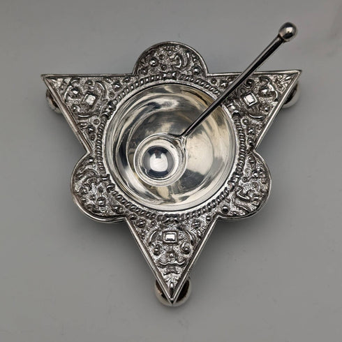 英国アンティーク シルバープレート製 ソルトディッシュ&スプーン6ペアセット ケース入り