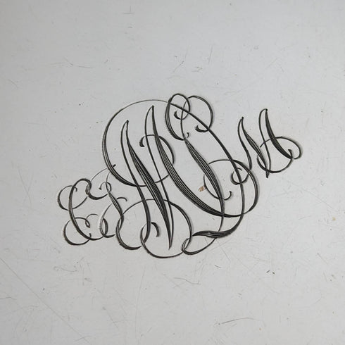 1900頃 米国アンティーク 純銀製 サイドプレートペア 計366g