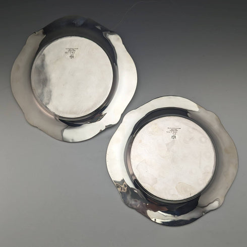 Around 1900 American Antique Sterling Silver Side Plate Pair Total 366g