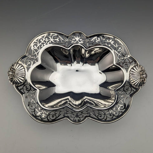 1902 British Antique Sterling Silver Dish 141g Harrison Brothers