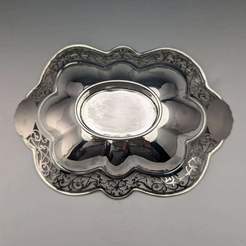 1902 British Antique Sterling Silver Dish 141g Harrison Brothers