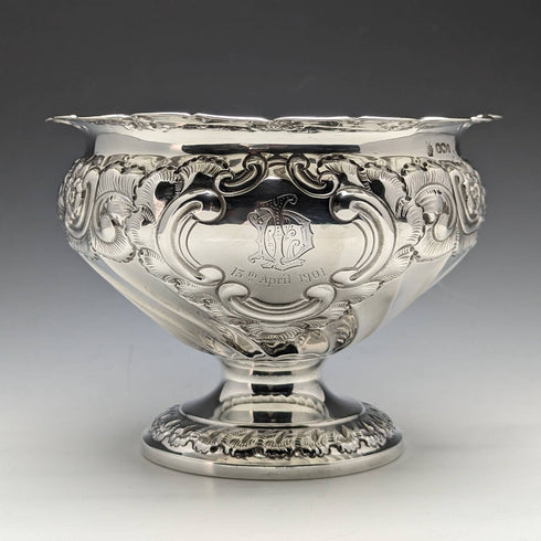 1900年 英国アンティーク 純銀製 ローズ・ボウル 297g William Hutton