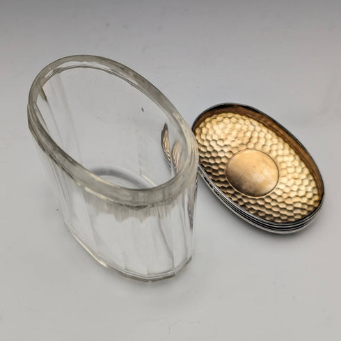 1910年頃 英国アンティーク 純銀蓋 ガラスボトル4個セット Percy Whitehouse