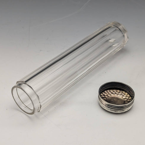 1910年頃 英国アンティーク 純銀蓋 ガラスボトル4個セット Percy Whitehouse