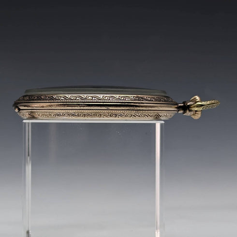 Antique Swiss LANCO pocket watch thin gold plate case works well