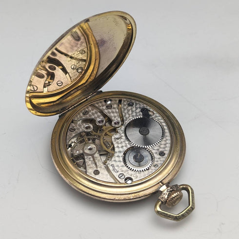 Antique Swiss LANCO pocket watch thin gold plate case works well